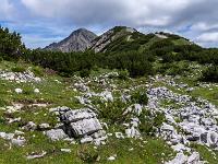 Österreich - Plumsjochhütte - Blick vom Satteljoch Anstieg hinüber zum Plumsjoch Gipfel und Mondscheinspitze